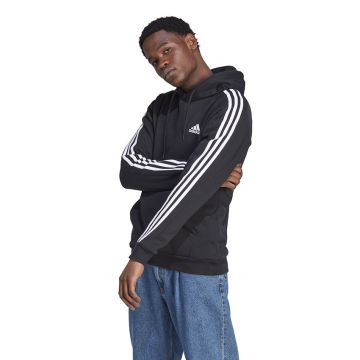 adidas Essentials Fleece 3-Stripes Hoodie Mens BLACK
