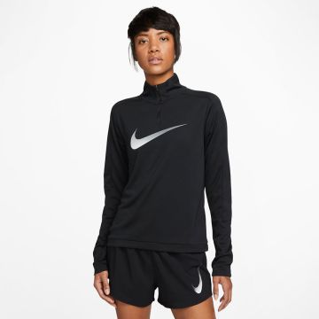 Nike Dri-FIT Swoosh 1/4-Zip Long-Sleeve Running Mid Layer Ladies BLACK