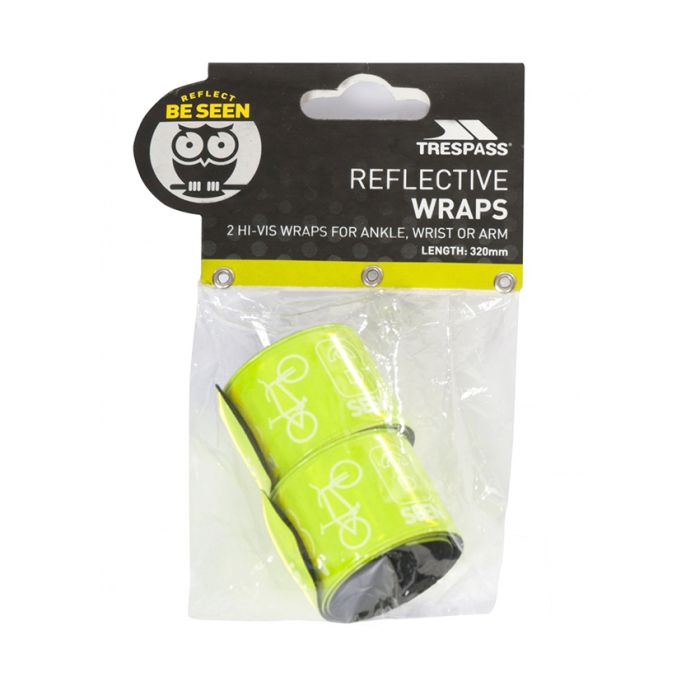 Trespass Snapper Hi Visibility Reflective Wrist Wraps 320mm Pack Of 2 