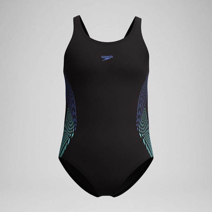 Speedo Placement Muscleback Swimsuit Kids BLACK